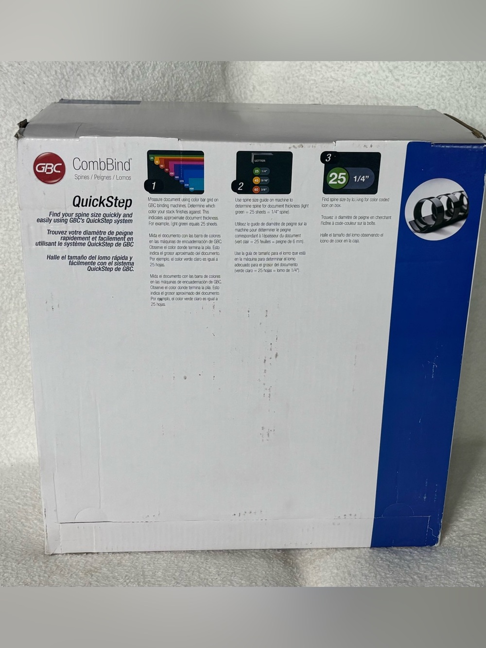 GBC CombBind QuickStep 1/4" Binding Spines - White